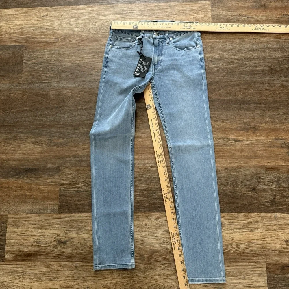 NWT‎ Paige Lennox Slim Transcend Denim Jeans Sz 28 Light Blue Wash